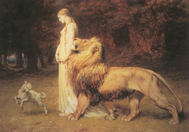 Briton Riviere Una and Lion oil painting picture